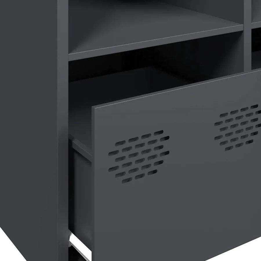 Buffet anthracite 135x39x73,5 cm acier laminé à froid - 9