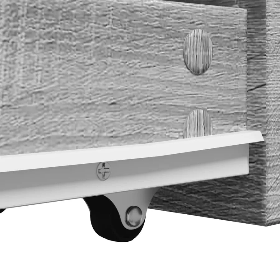 Armoire de salle de bain étroite avec roulettes sonoma gris - 10