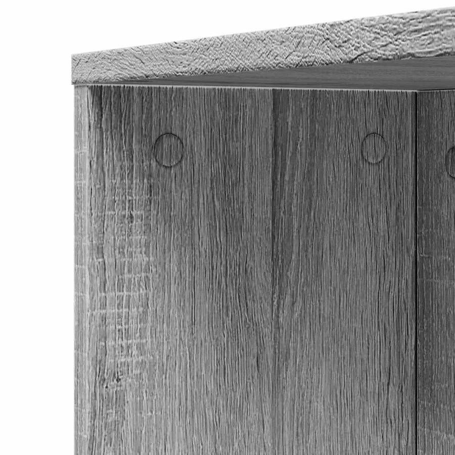 Armoire de salle de bain étroite avec roulettes sonoma gris - 9