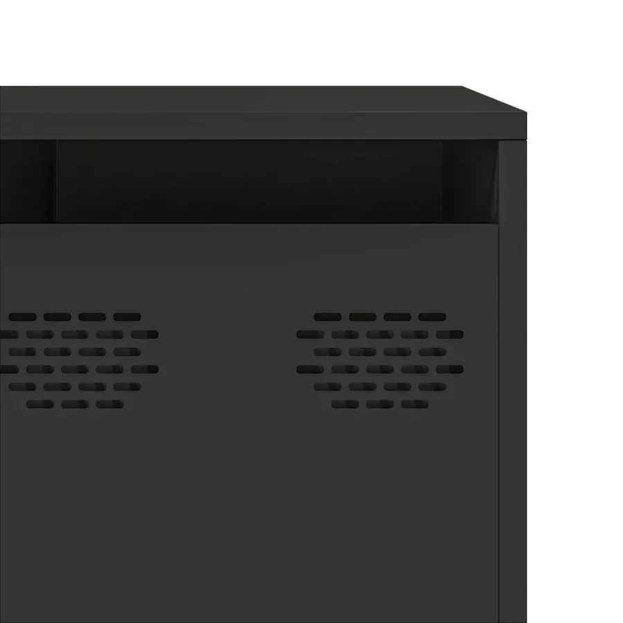 Meuble TV noir 202x39x43,5 cm acier laminé à froid - 10