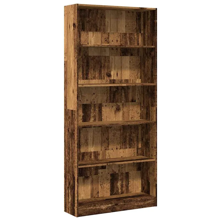 Bibliothèque vieux bois 80x24x176 cm bois d'ingénierie - 2