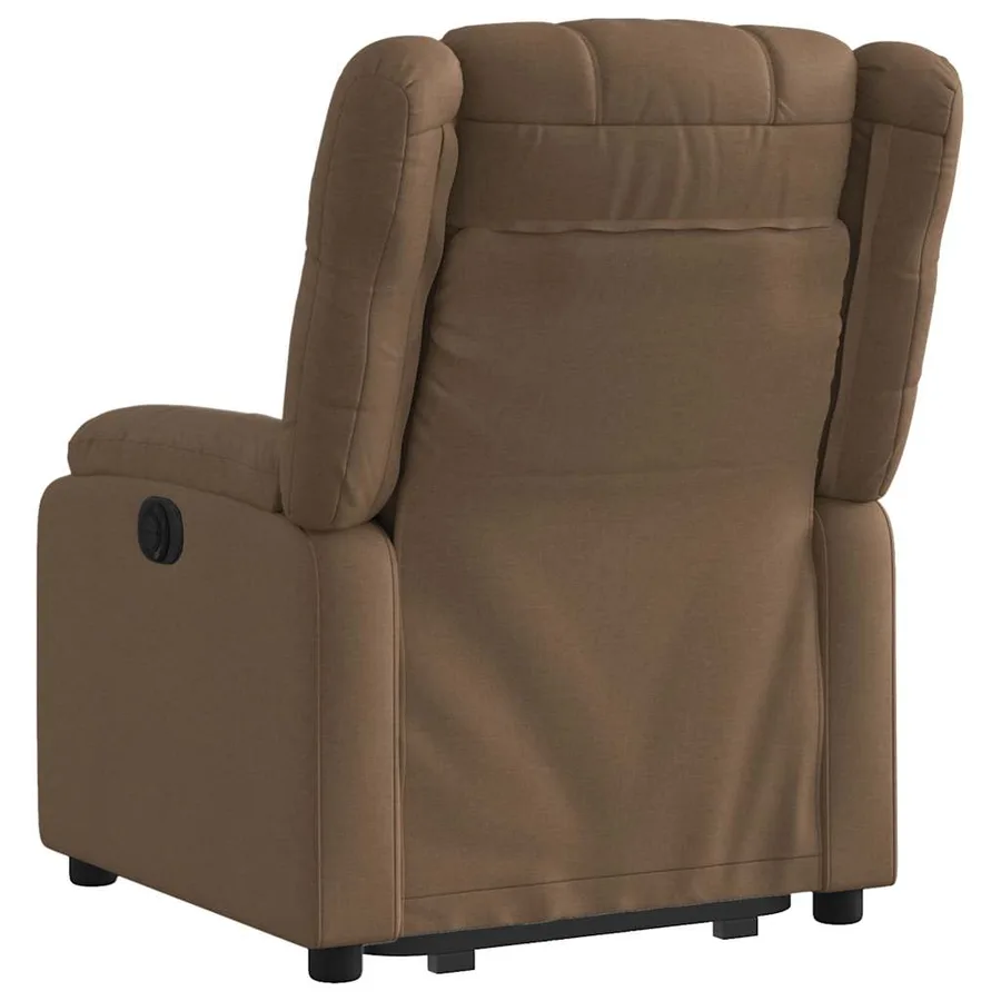 Fauteuil inclinable électrique marron tissu - 4
