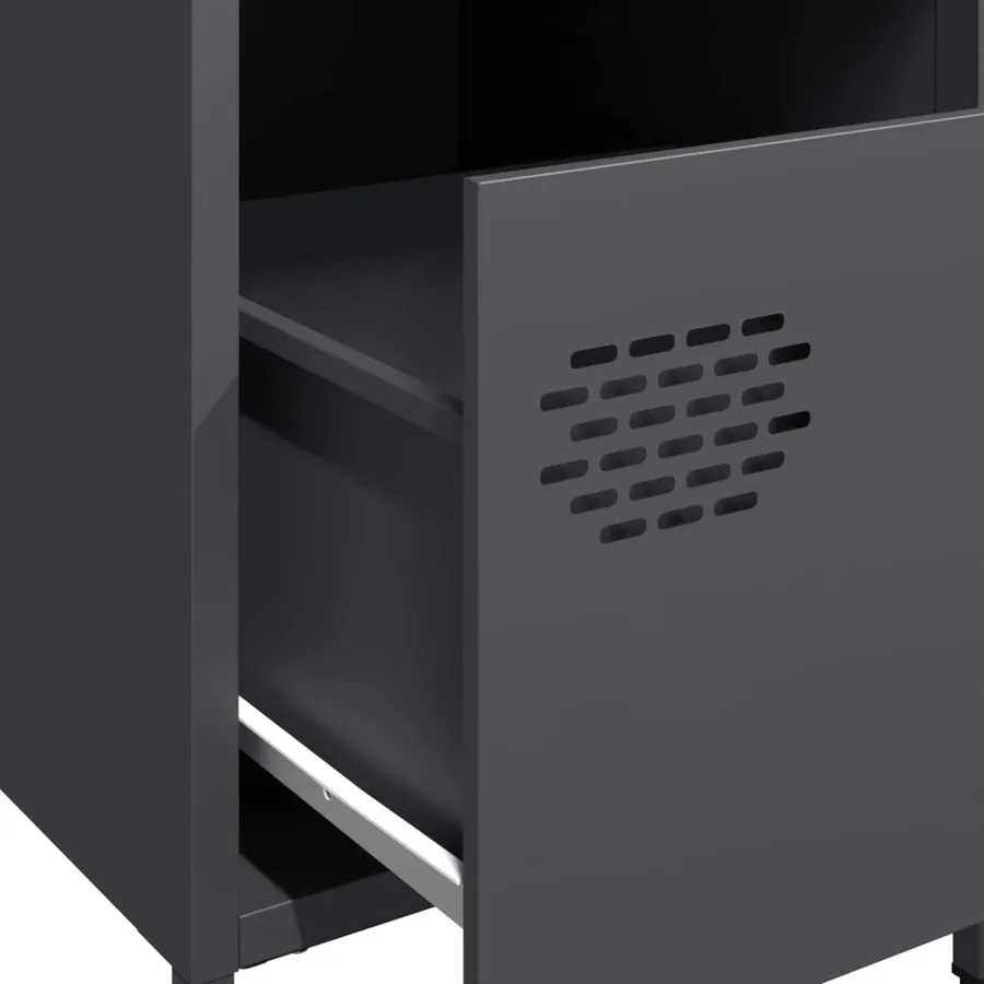 Tables de chevet 2 pcs anthracite 35x39x43,5 cm acier - 10