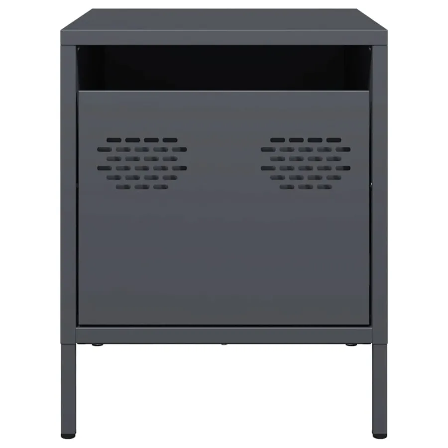 Tables de chevet 2 pcs anthracite 35x39x43,5 cm acier - 5