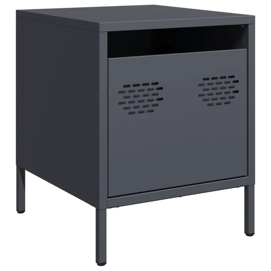 Tables de chevet 2 pcs anthracite 35x39x43,5 cm acier - 6