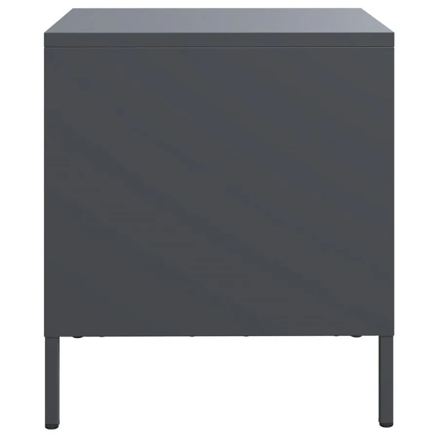 Tables de chevet 2 pcs anthracite 35x39x43,5 cm acier - 7