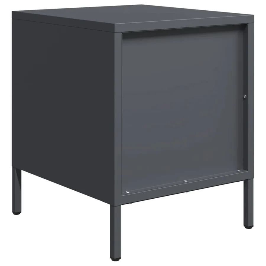Tables de chevet 2 pcs anthracite 35x39x43,5 cm acier - 8