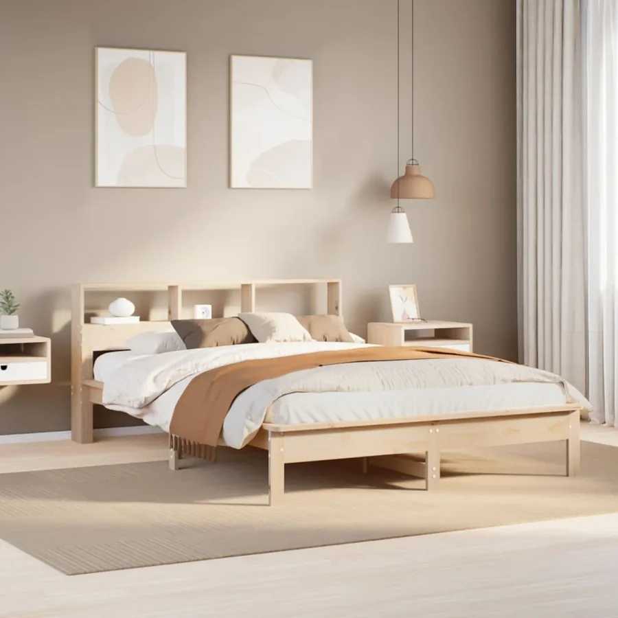 Cadre de lit sans matelas 160x200 cm bois massif de pin