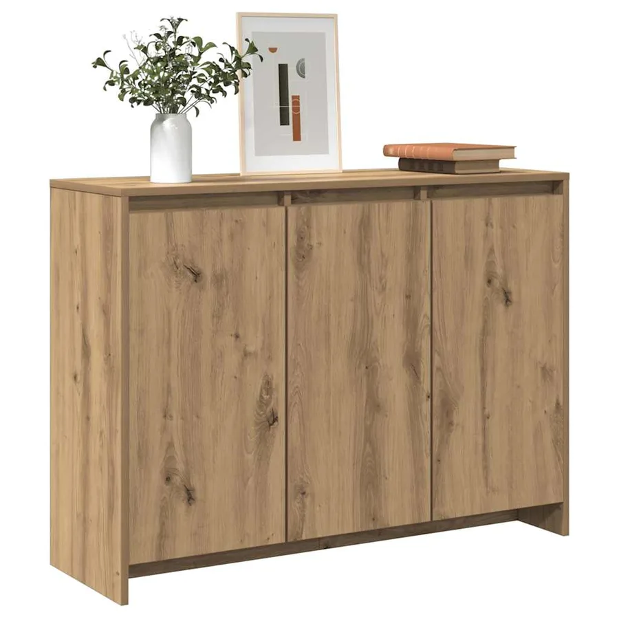 Buffet chêne artisanal 102x33x75 cm bois d'ingénierie - 3