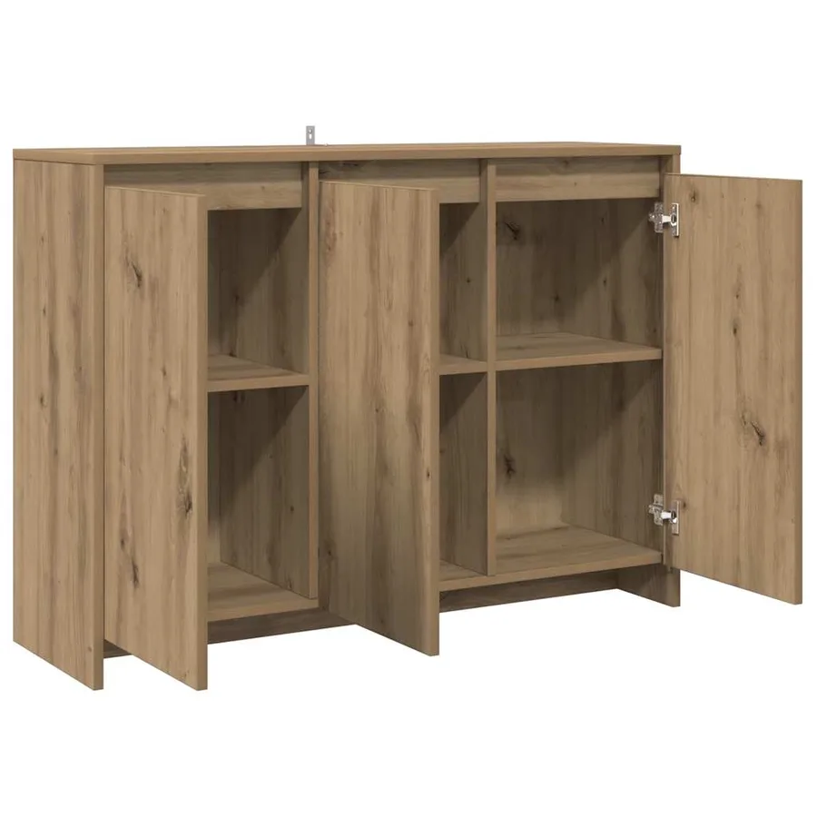 Buffet chêne artisanal 102x33x75 cm bois d'ingénierie - 5