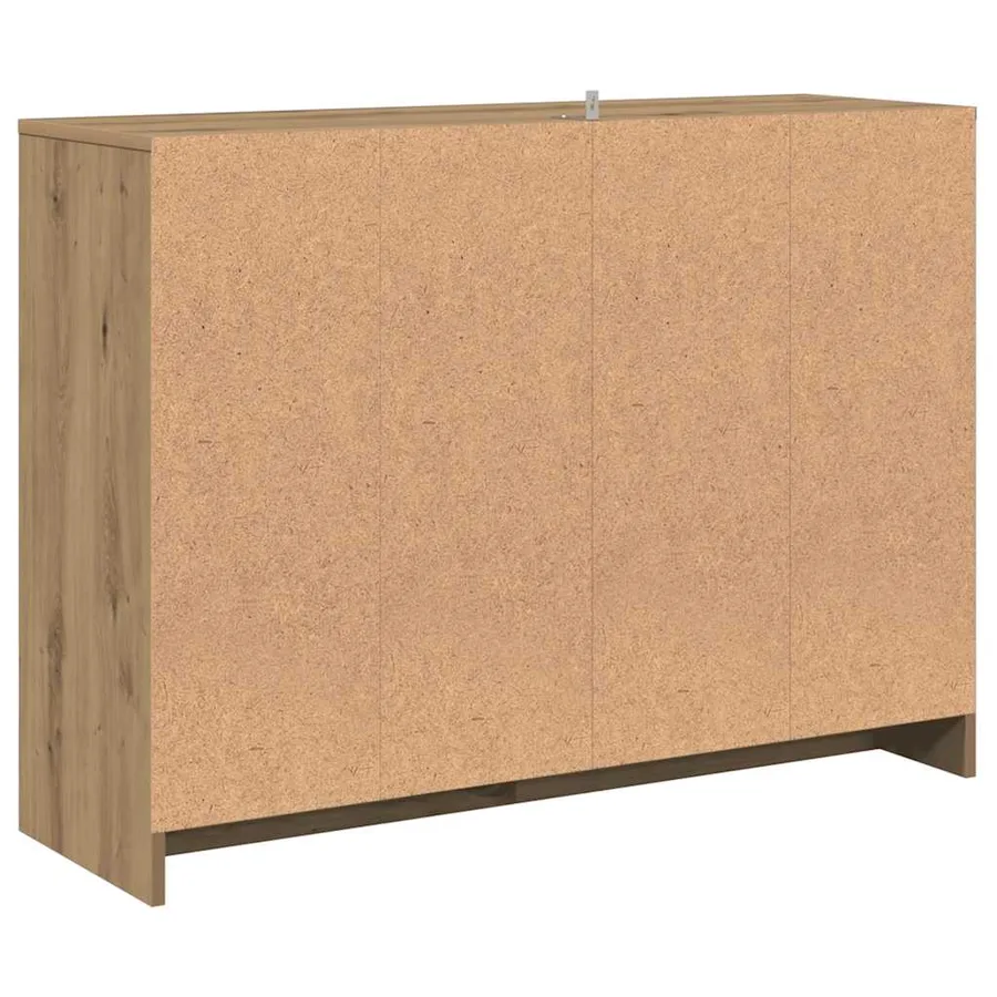 Buffet chêne artisanal 102x33x75 cm bois d'ingénierie - 7