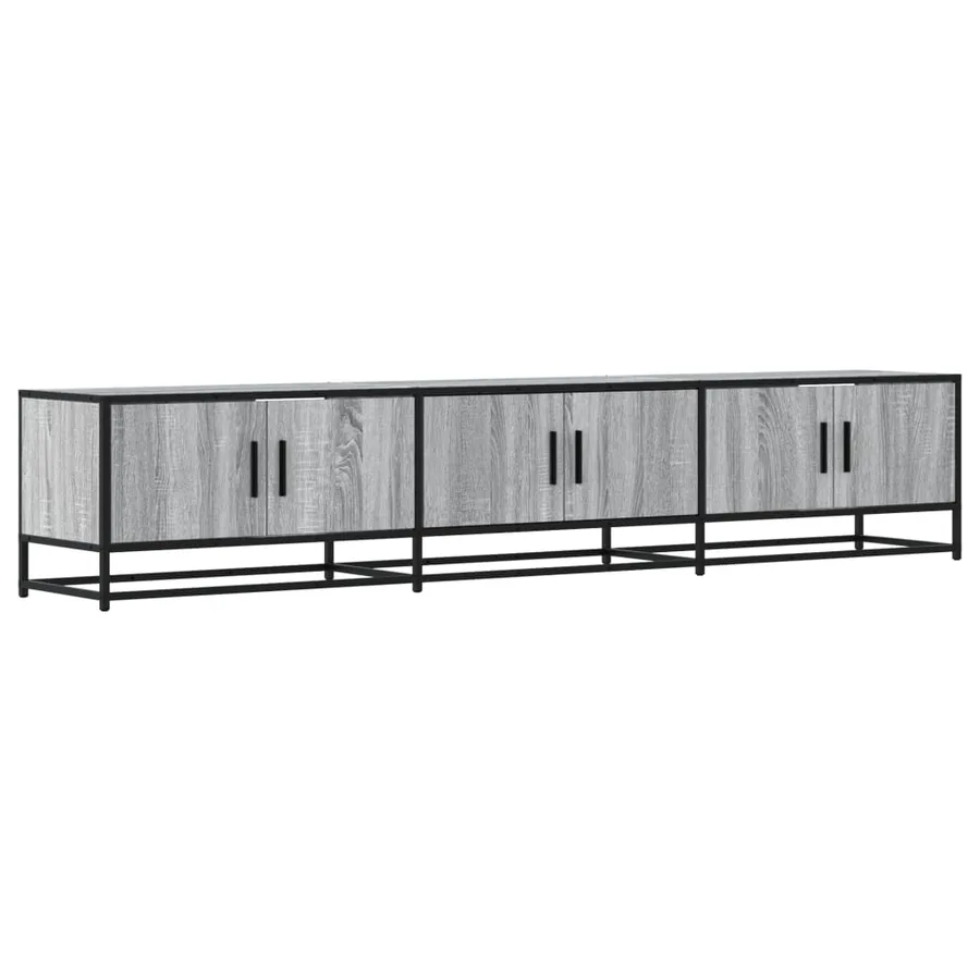Meuble TV sonoma gris 210x35x41 cm bois d'ingénierie - 2