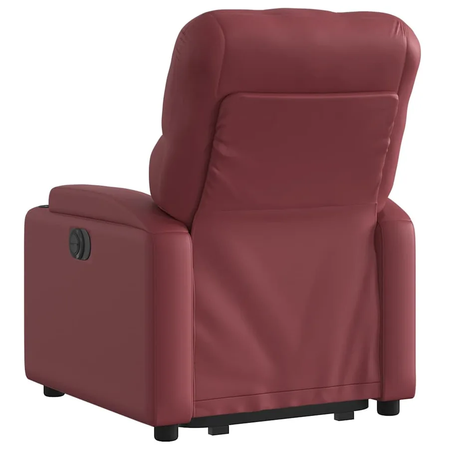 Fauteuil inclinable électrique rouge bordeaux similicuir - 5