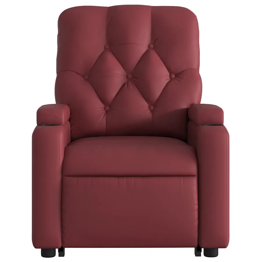 Fauteuil inclinable électrique rouge bordeaux similicuir - 9