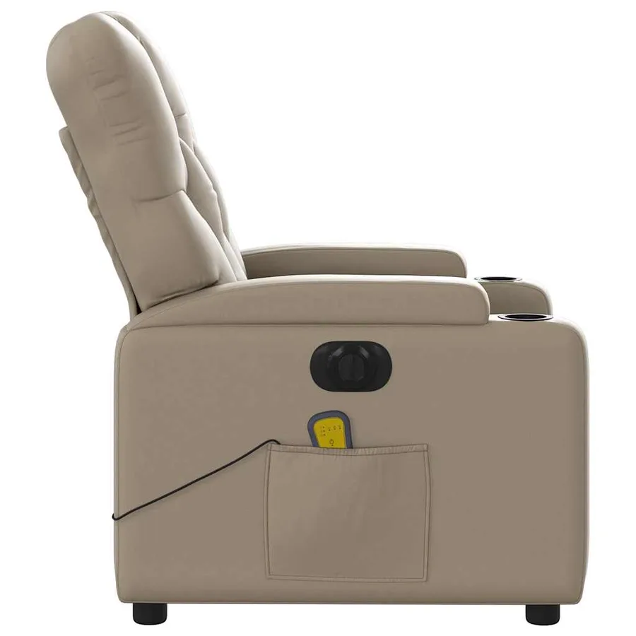 Fauteuil de massage inclinable électrique cappuccino similicuir - 10