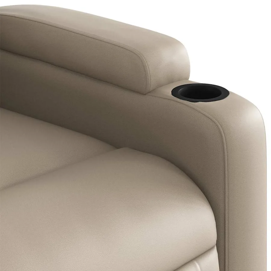 Fauteuil de massage inclinable électrique cappuccino similicuir - 11