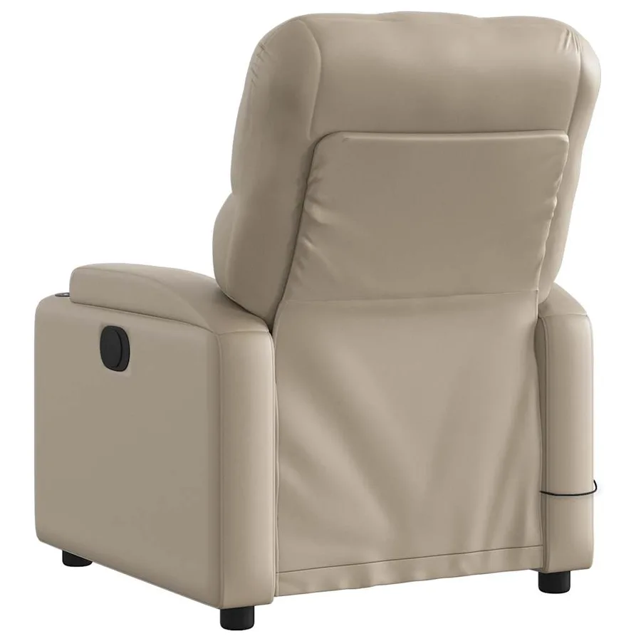 Fauteuil de massage inclinable électrique cappuccino similicuir - 5