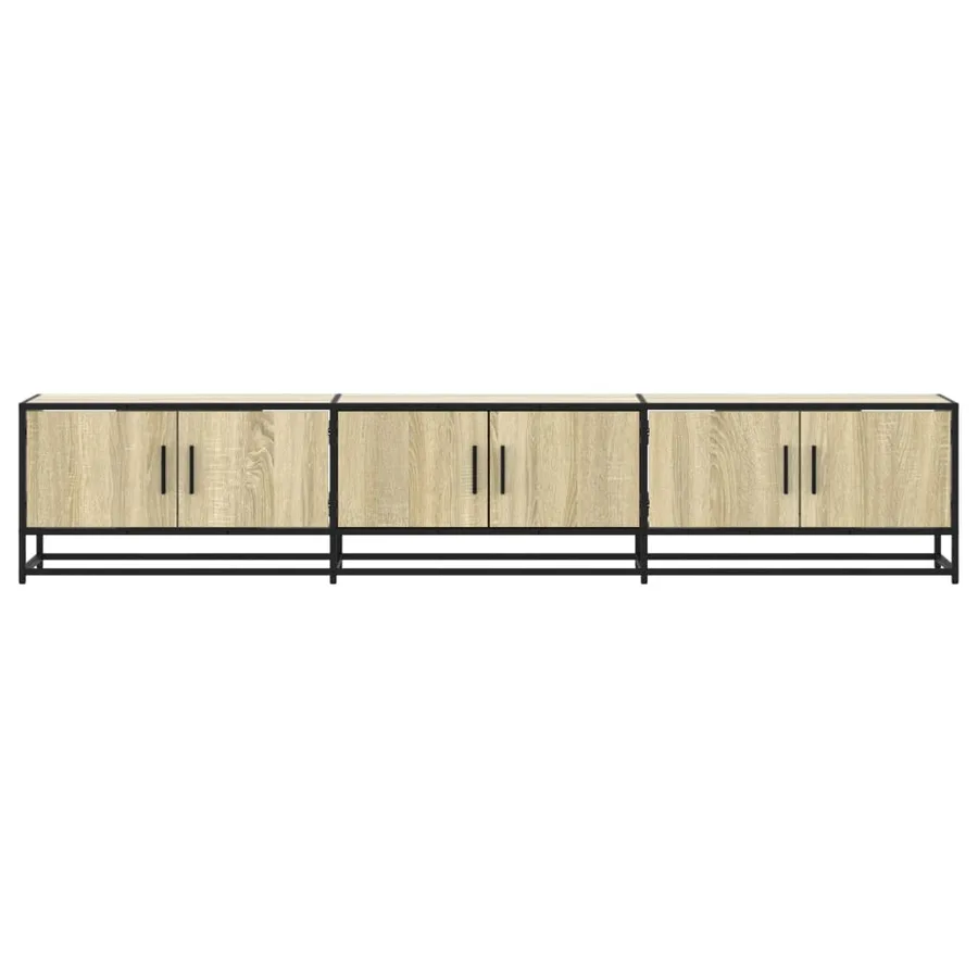 Meuble TV chêne sonoma 210x35x41 cm bois d'ingénierie - 4