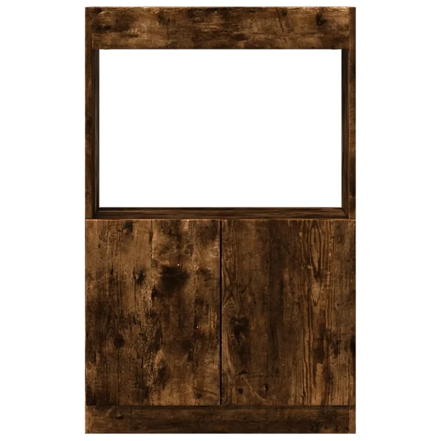 Buffet haut chêne fumé 63x33x100 cm bois d'ingénierie - 5