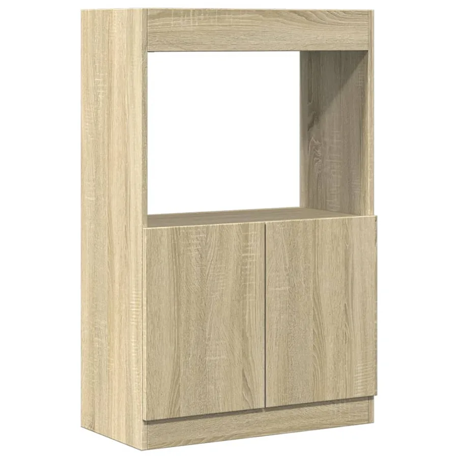 Buffet haut chêne sonoma 63x33x100 cm bois d'ingénierie - 2