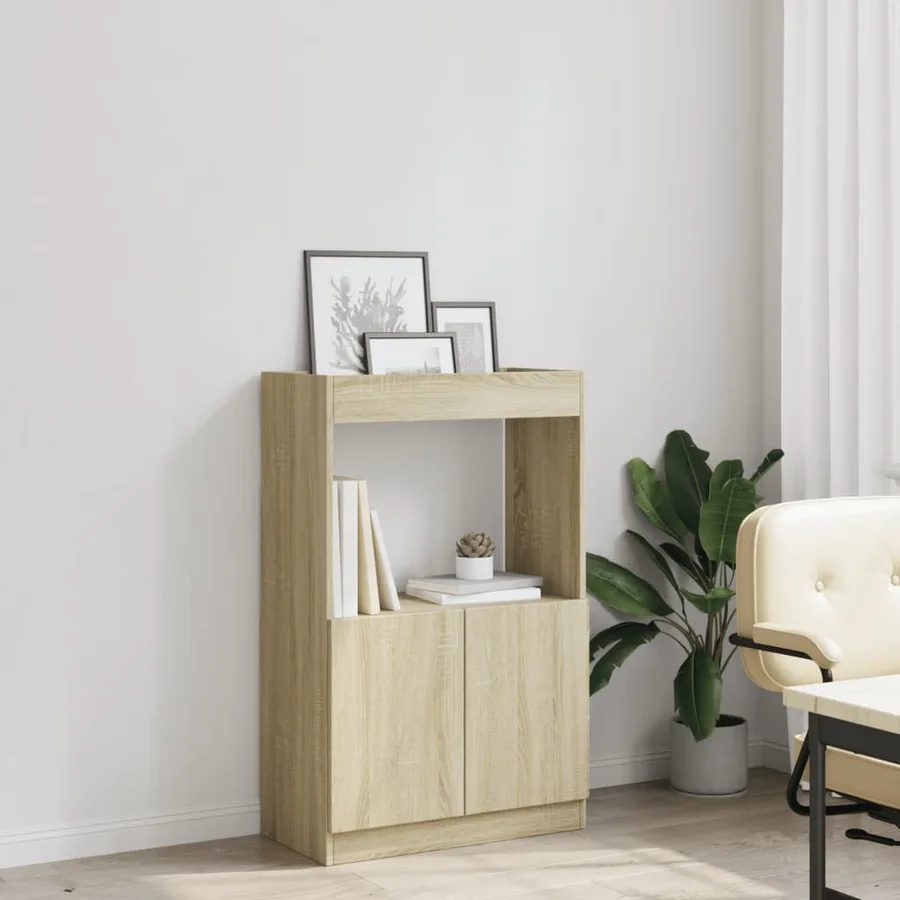 Buffet haut chêne sonoma 63x33x100 cm bois d'ingénierie - 4