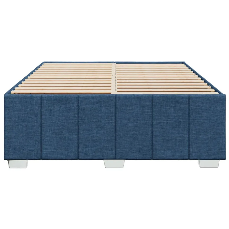 Cadre de lit sans matelas bleu 160x200 cm tissu - 4