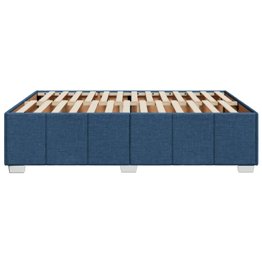 Cadre de lit sans matelas bleu 160x200 cm tissu - 5