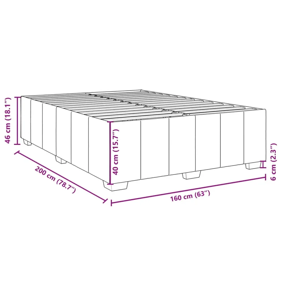 Cadre de lit sans matelas bleu 160x200 cm tissu - 9