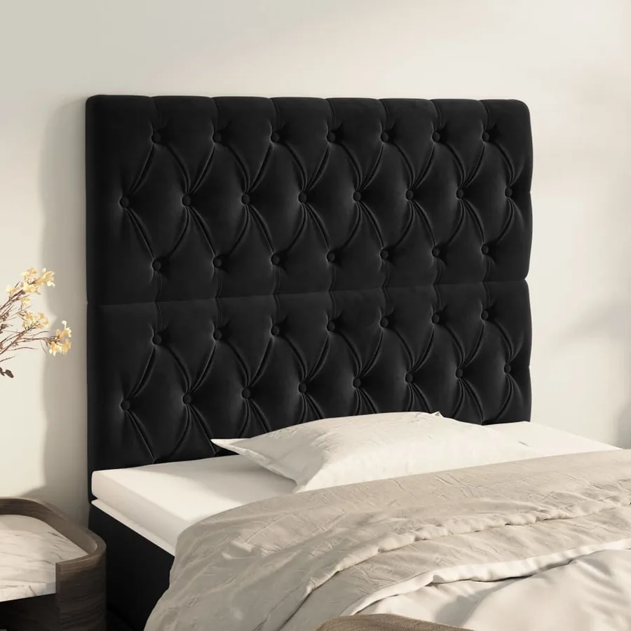 Tête de lit Noir 100x7x118/128 cm Velours
