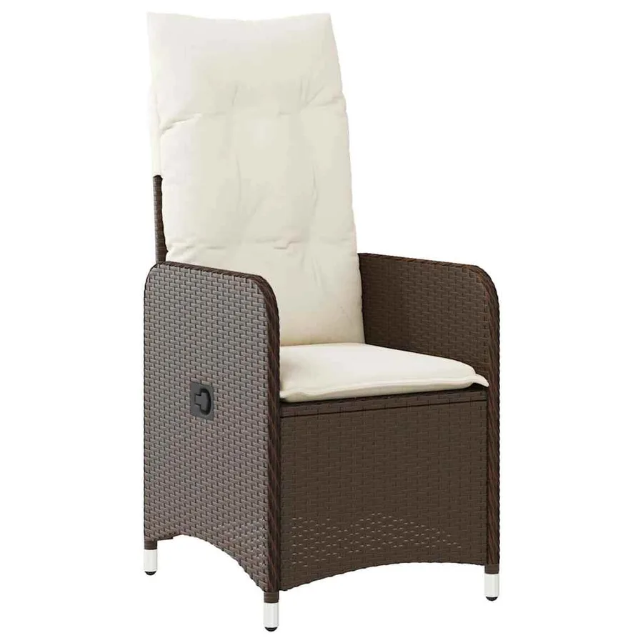 Ensemble de bistro de jardin 9 pcs coussins marron poly rotin - 3