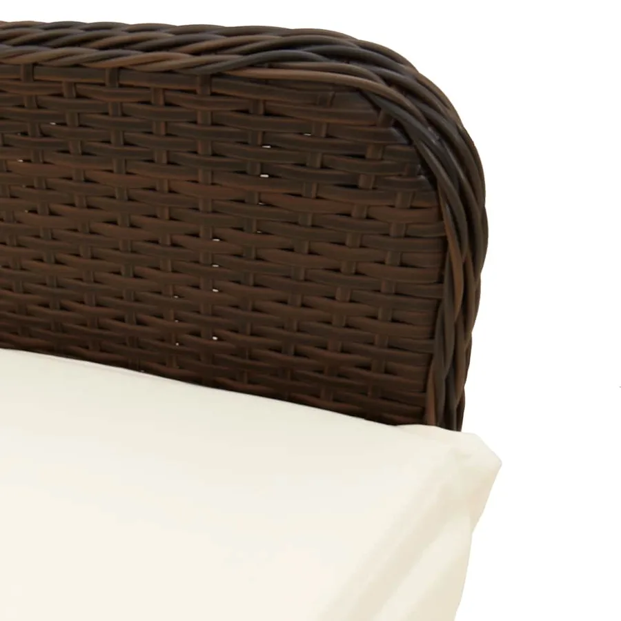Ensemble de bistro de jardin 9 pcs coussins marron poly rotin - 8