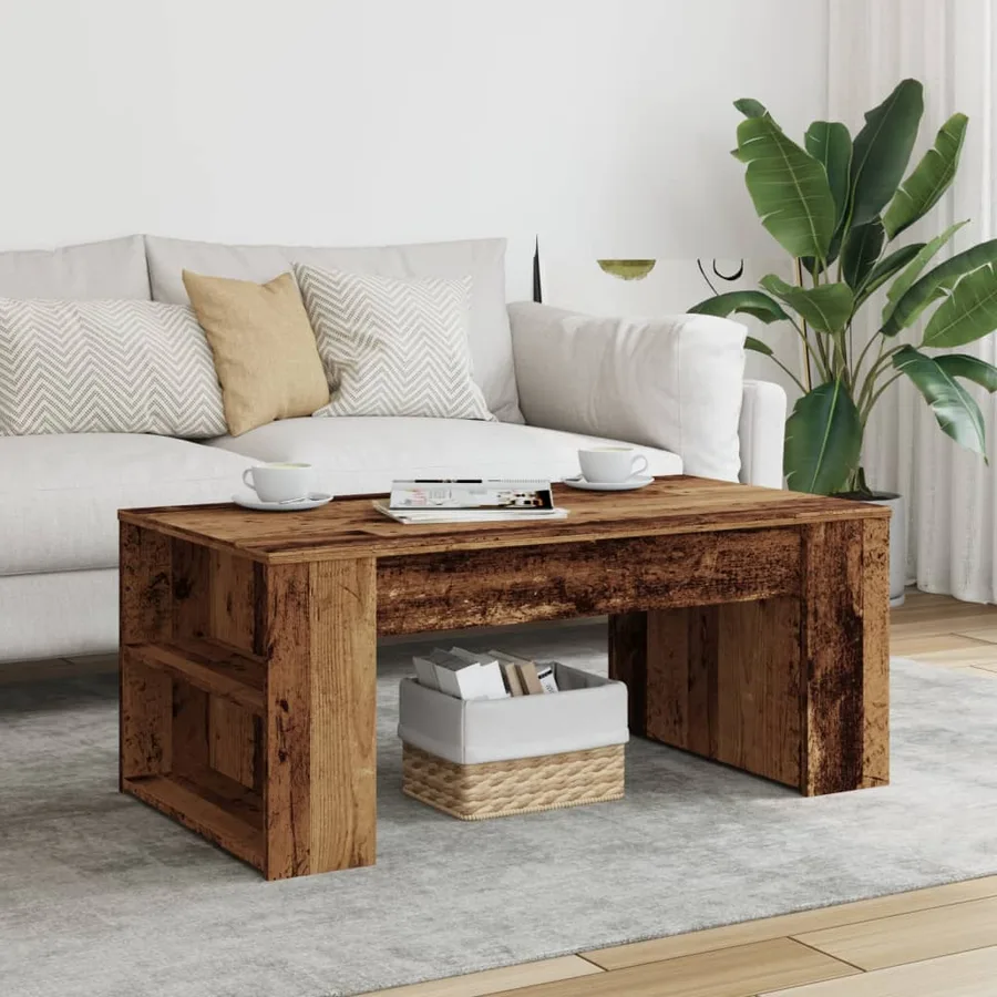 Table basse vieux bois 102x55x42 cm bois d'ingénierie - 3
