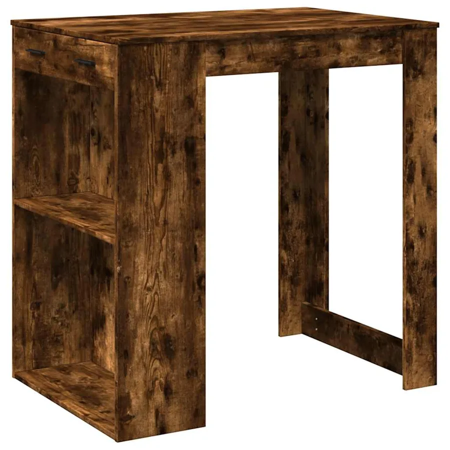 Table de bar chêne fumé 102x70x103,5 cm bois d'ingénierie - 2