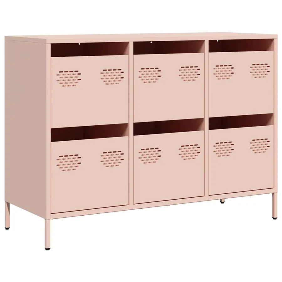 Buffet rose 101,5x39x73,5 cm acier laminé à froid - 2