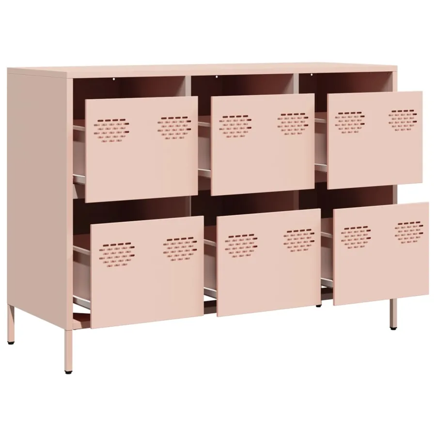 Buffet rose 101,5x39x73,5 cm acier laminé à froid - 4