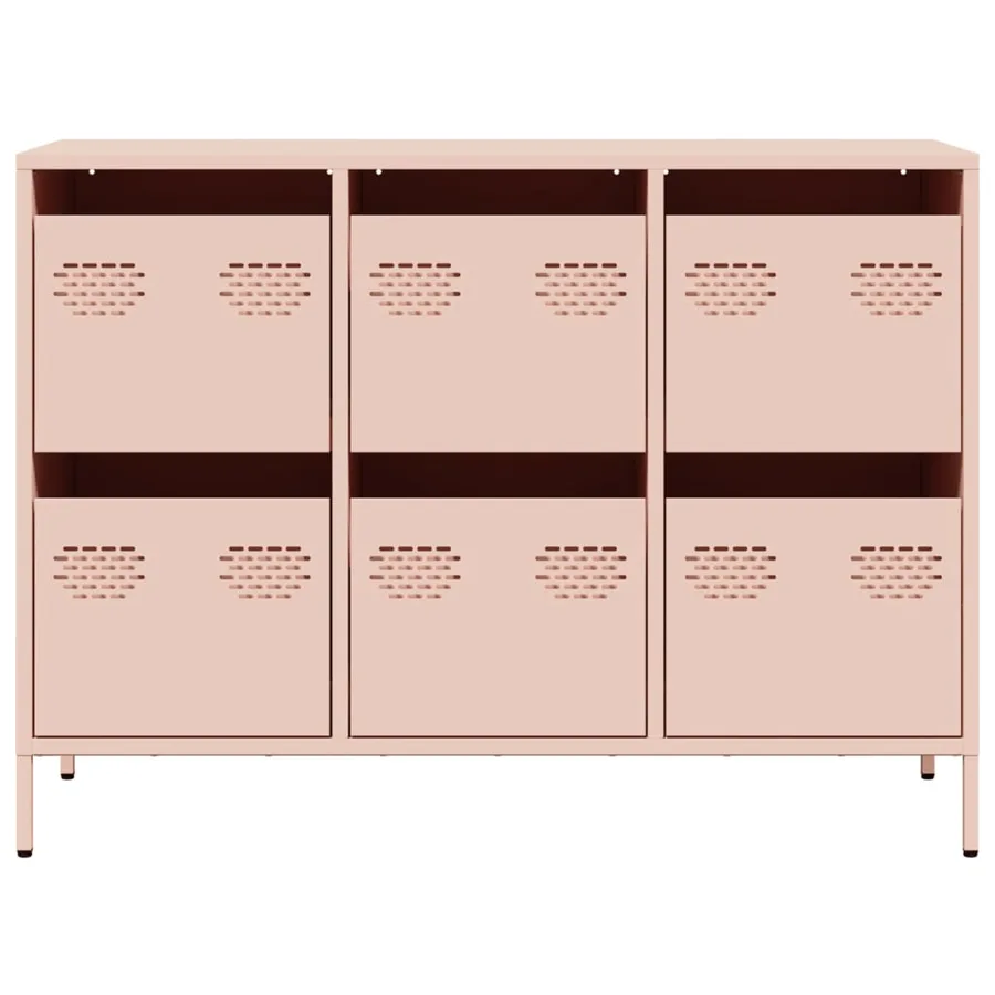 Buffet rose 101,5x39x73,5 cm acier laminé à froid - 5