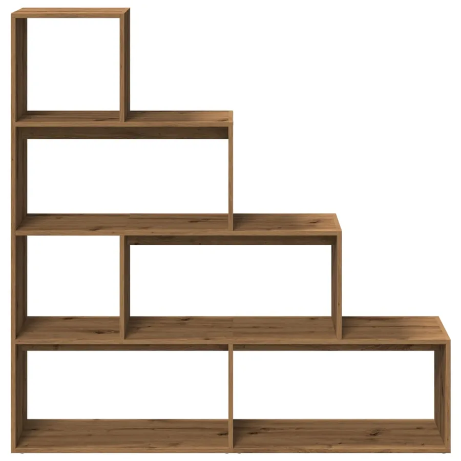 Étagère séparatrice de pièce à 4 niveaux chêne artisanal - 5