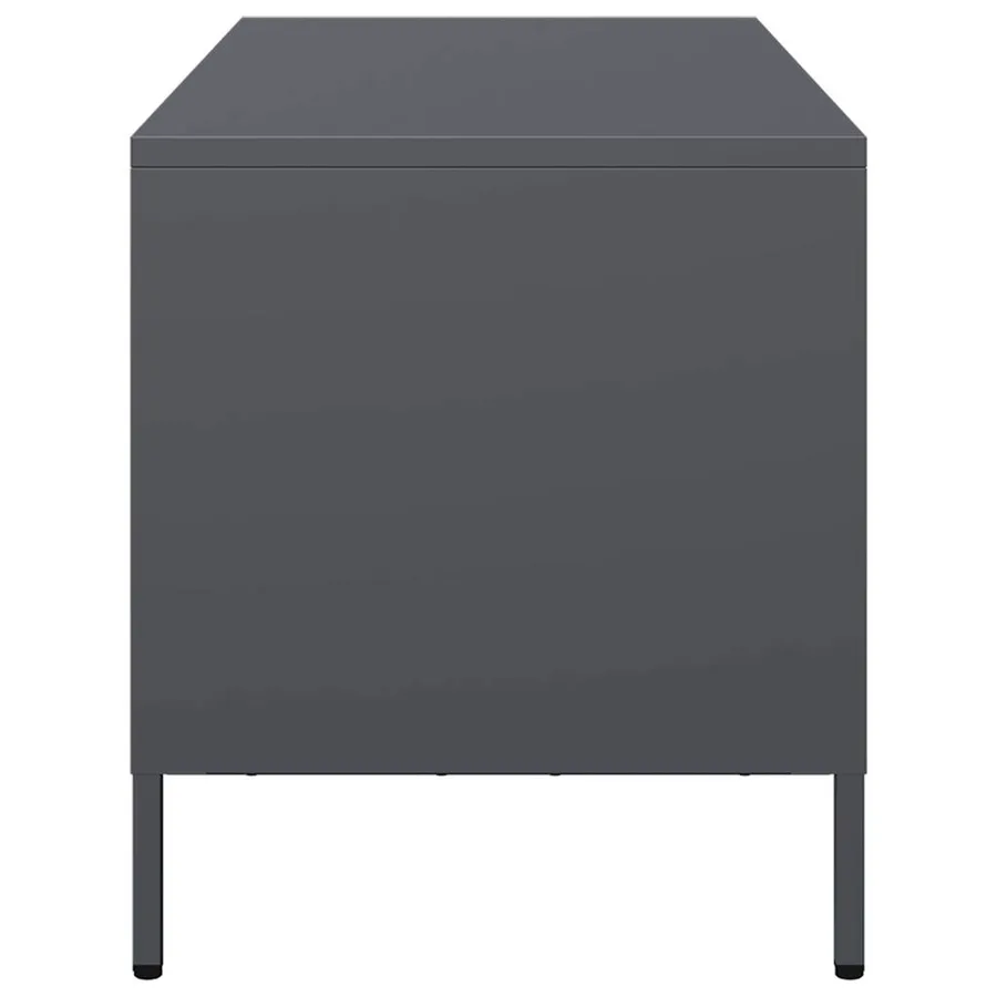 Meuble TV anthracite 101,5x39x43,5 cm acier laminé à froid - 6