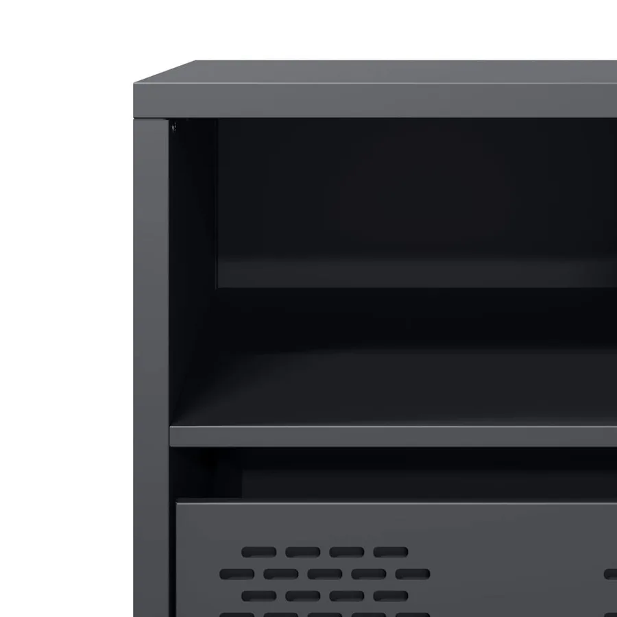 Meuble TV anthracite 101,5x39x43,5 cm acier laminé à froid - 9