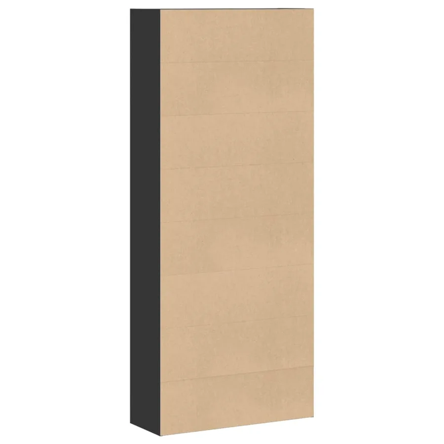 Bibliothèque noir 80x30x189 cm bois d'ingénierie - 5