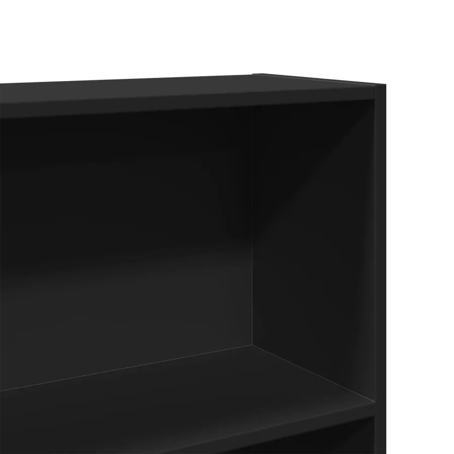 Bibliothèque noir 80x30x189 cm bois d'ingénierie - 7