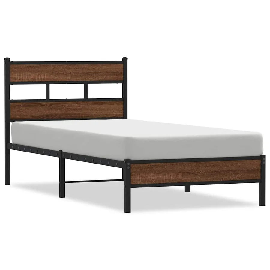 Cadre de lit sans matelas chêne marron 90x200cm bois ingénierie - 2