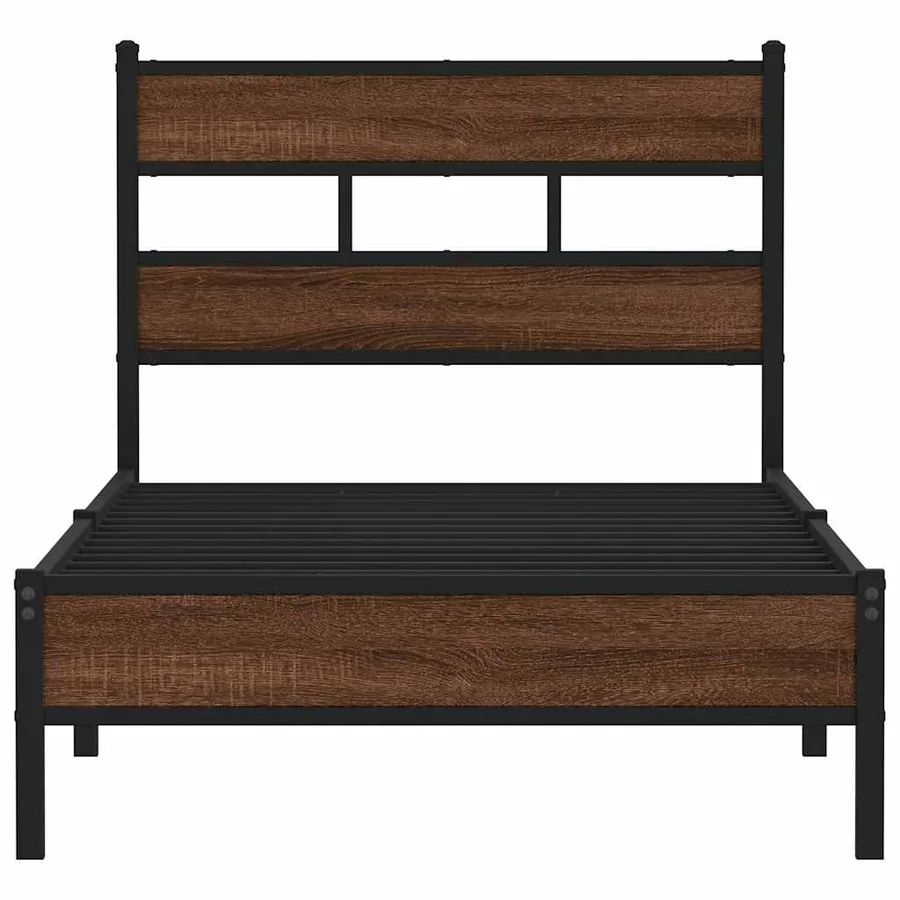Cadre de lit sans matelas chêne marron 90x200cm bois ingénierie - 4