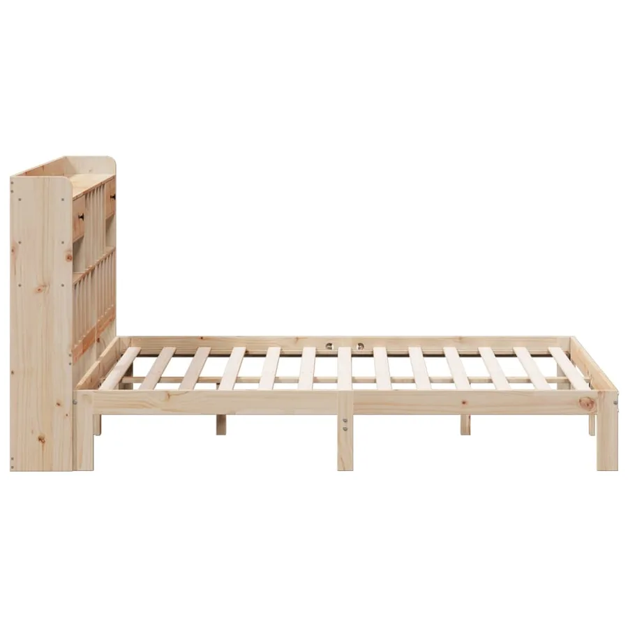 Lit bibliothèque sans matelas 180x200 cm bois massif de pin - 5