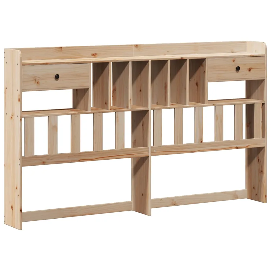 Lit bibliothèque sans matelas 180x200 cm bois massif de pin - 7