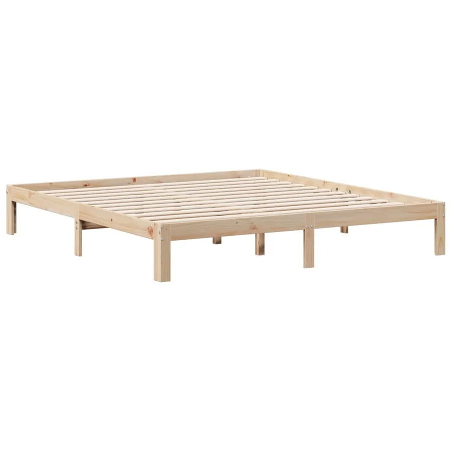 Lit bibliothèque sans matelas 180x200 cm bois massif de pin - 8