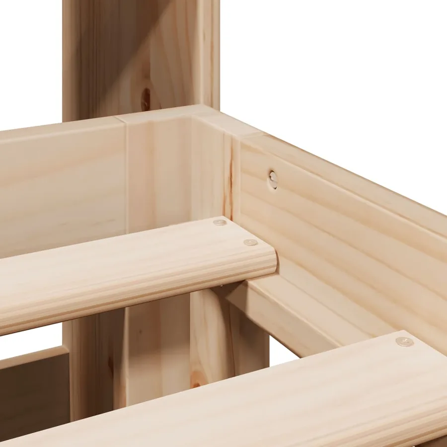Lit bibliothèque sans matelas 180x200 cm bois massif de pin - 9