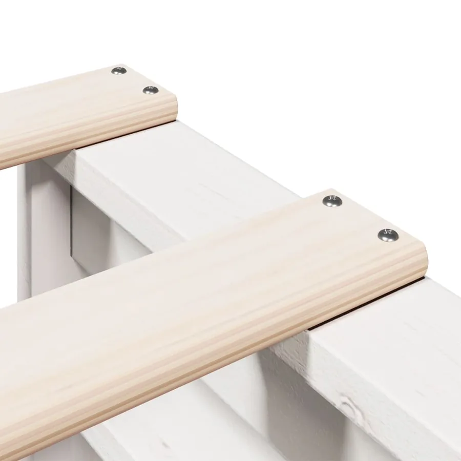 Lit bibliothèque sans matelas blanc 160x200 cm bois pin massif - 9