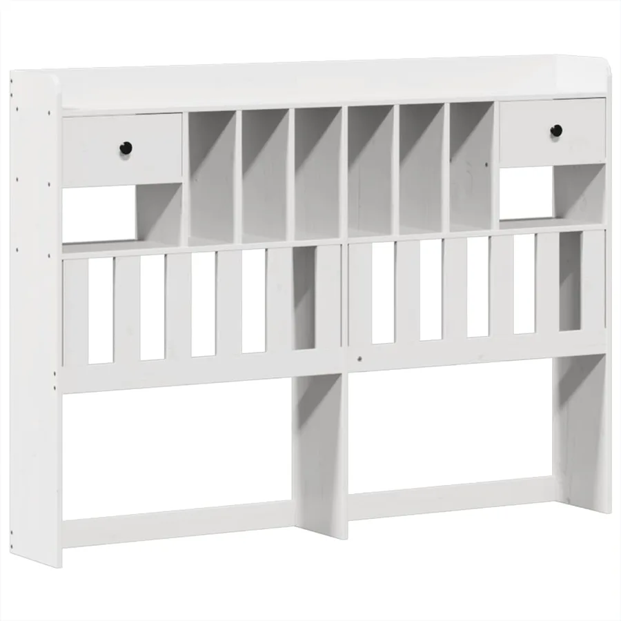 Cadre de lit sans matelas blanc 160x200 cm bois de pin massif - 6