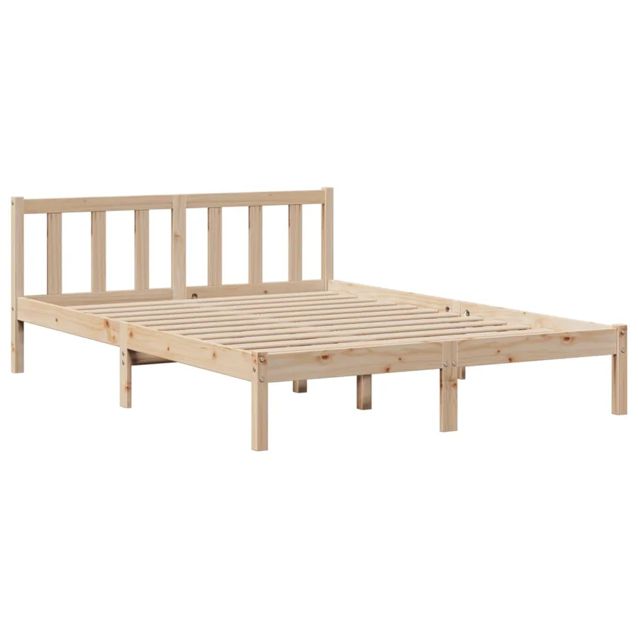 Lit bibliothèque sans matelas 140x200 cm bois massif de pin - 5